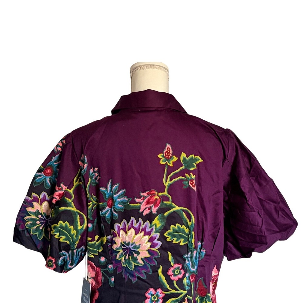 Tuckernuck Floral Midi Dress XL Button Front Shirt Dress NWT Statement Print - Picture 5 of 7